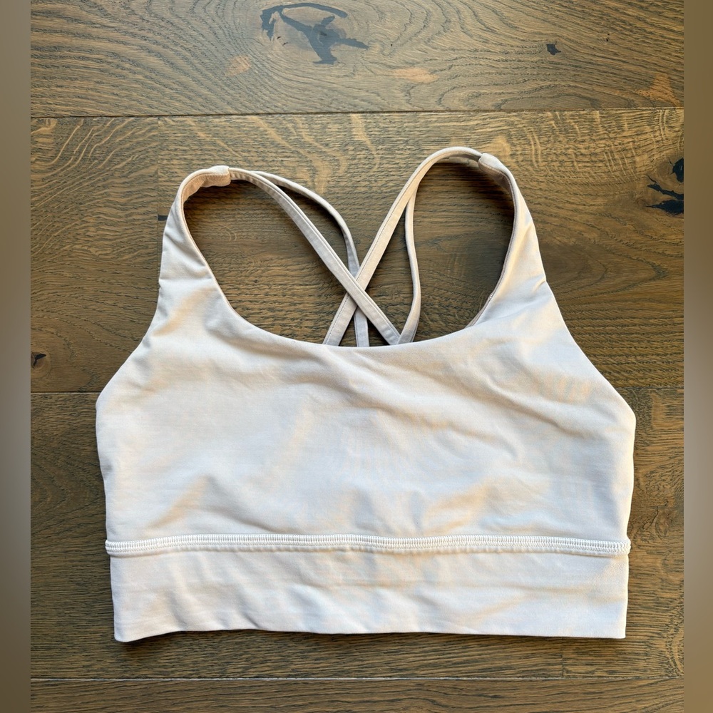 Lululemon Energy Long Line Bra In Light Gray Size 6